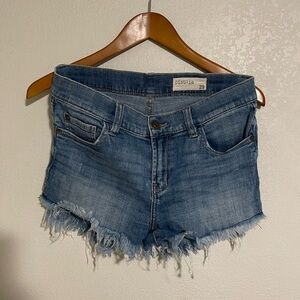 pistola Light Blue Frayed Denim Cutoff Shorts